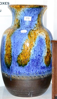 Lot 370 - A large German blue drip glazed vase