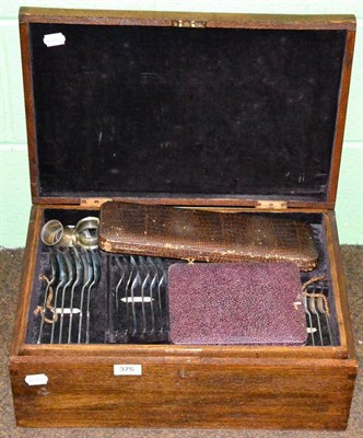 Lot 375 - A quantity of assorted silver plated flatware in a fitted canteen