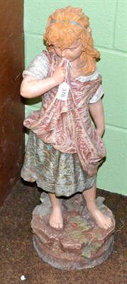 Lot 376 - A late 19th century Continental figure modelled as a young girl, 67cm high