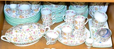 Lot 387 - A Minton Haddon Hall pattern dinner, tea and coffee service including coffee pot, tea pot,...