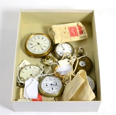 Lot 411 - Two pedometer watches and five plated pocket watches