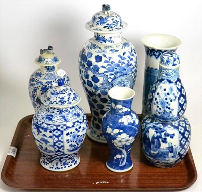 Lot 450 - A group of Chinese blue and white porcelain vases (6)