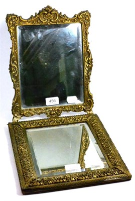 Lot 456 - An easel backed dressing table mirror together with another similar