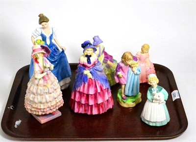 Lot 465 - Sever various Royal Doulton and Royal Worcester figures (one a.f.)