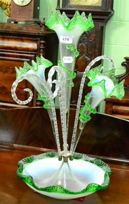 Lot 474 - A Victorian glass epergne