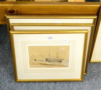 Lot 1092 - 19th century Continental School, Cherbourg, watercolour and pencil sketch dated 1844; John...