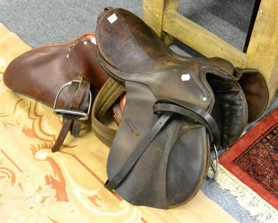 Lot 1112 - Two leather saddles (2)
