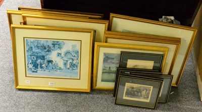 Lot 1117 - Sturgeon (20th century contemporary) landscape with figures, watercolour on paper; five colour...