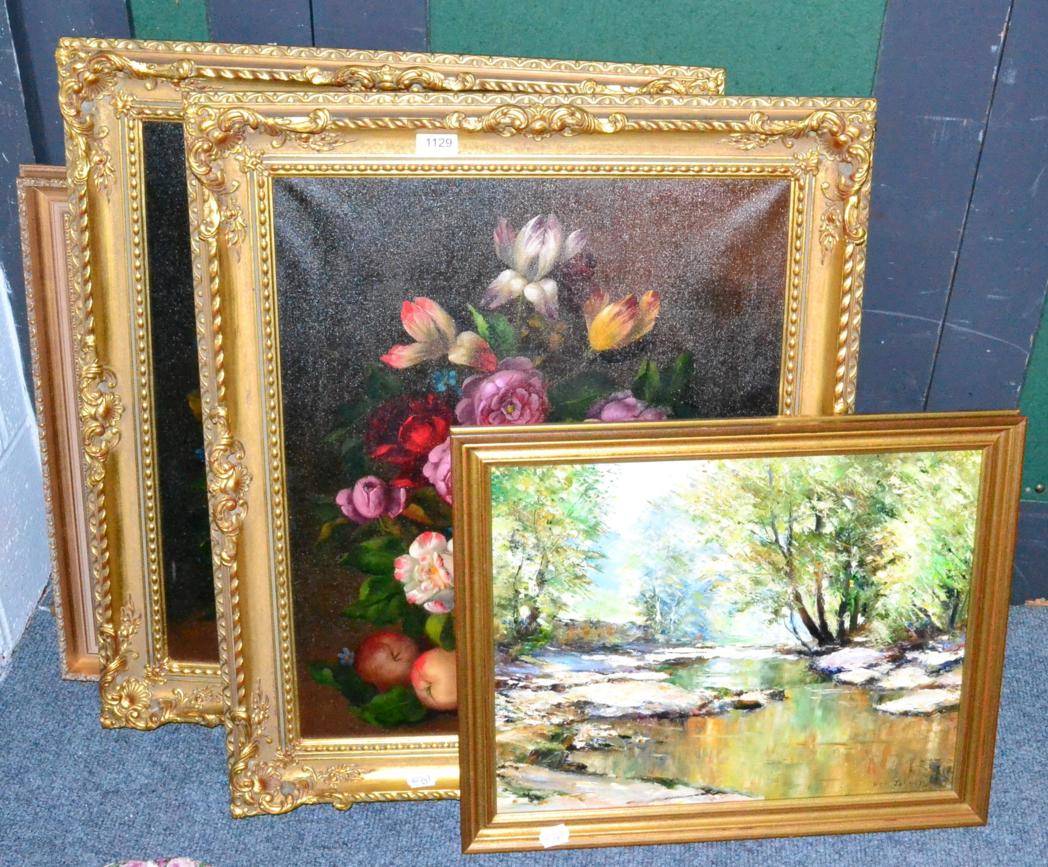 Lot 1129 - Jack R Mould (20th century contemporary) loch scene, oil on canvas; Victor L Ford (20th century...