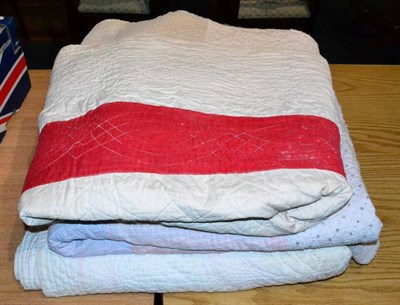 Lot 1140 - Three 19th century patchwork quilts (a.f.)