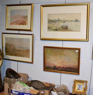 Lot 1159 - E C Booth, View of Robin Hoods Bay, signed and dated 1891 together with a watercolour of...