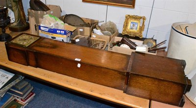 Lot 1160 - A quantity of clock parts, small longcase clock etc