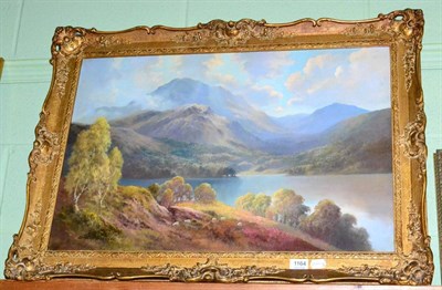 Lot 1164 - An oil on canvas signed Douglas Faulkner depicting a mountainous landscape