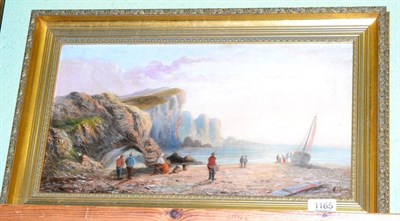 Lot 1165 - Framed oil, a beach scene signed Charles Richards