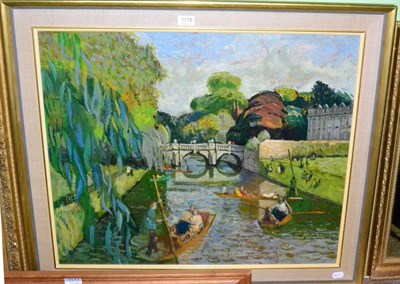 Lot 1178 - British School, 20th century, Clare Bridge, Cambridge, oil on canvas