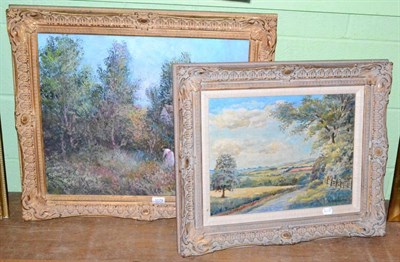 Lot 1179 - Maxwell Parsons (20th century) ";Orchard in Summer";, signed, oil on canvas, together with a...