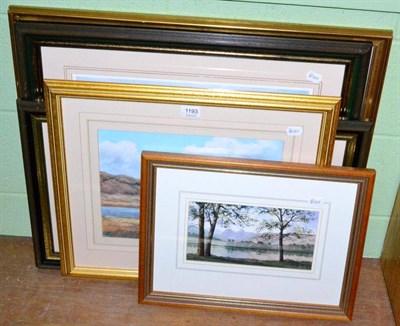 Lot 1193 - Bernard Banks, winter landscape; two prints after Drewitt; W Reeves, Sheep in a landscape and...