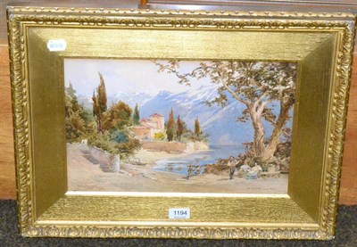Lot 1194 - G Hodgson (early 20th century)  ";Lake Como";, signed, inscribed and dated 1903, watercolour