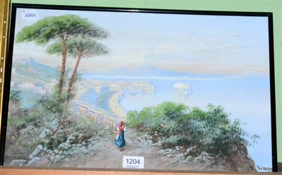 Lot 1204 - Y. Gianni (20th Century) Bay Naples, gouache, signed (lower right) 31cm by 48cm