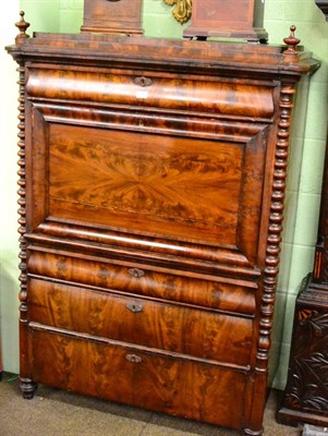 Lot 1219 - A 19th century mahogany secretaire a abattant