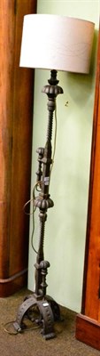 Lot 1231 - A heavy cast metal standard lamp