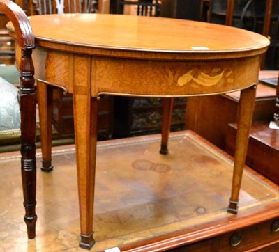 Lot 1267 - A 20th century bird's eye maple and inlaid occasional table