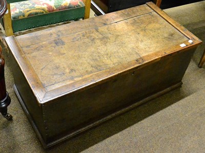 Lot 1279 - An 18th century plain oak chest with hinged cover&nbsp