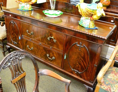 Lot 1282 - A mahogany sideboard on ball and claw feet