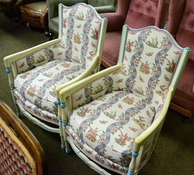 Lot 1287 - A pair of 19th century French salon chairs