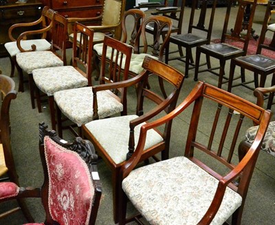 Lot 1303 - A set of four Regency style dining chairs and two others