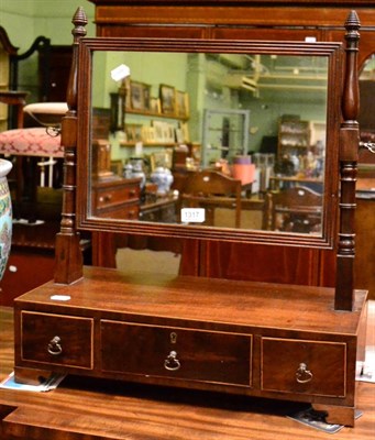 Lot 1317 - A 19th century mahogany swing toilet mirror