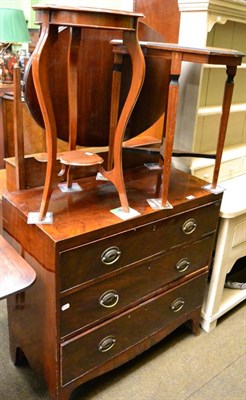 Lot 1326 - A 19th century mahogany three height chest of drawers and two small occasional tables
