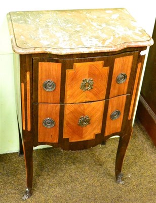 Lot 1348 - A continental marble topped bedside table