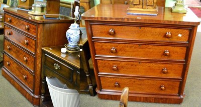 Lot 1352 - A pair of Victorian mahogany four height chests of drawers