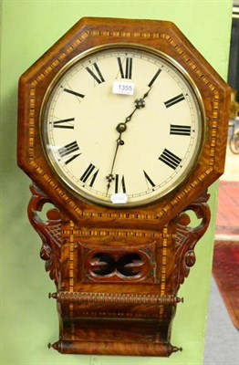 Lot 1355 - An inlaid single fusee drop dial wall timepiece