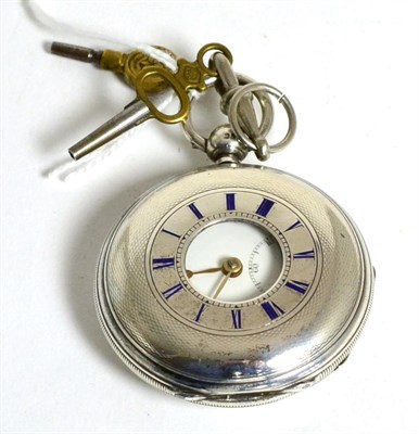 Lot 60 - A silver half hunter pocket watch