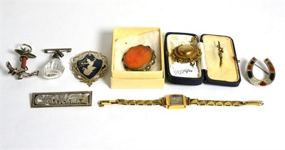 Lot 80 - Scottish stone set brooches, sterling brooch and a Victorian brooch