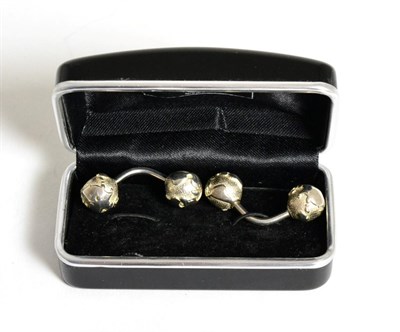 Lot 93 - A pair of silver solid bar cufflinks by Charles Tyrwitt