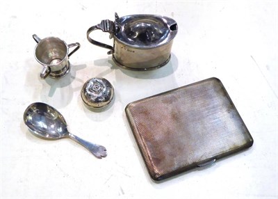 Lot 105 - Four items of silver including mustard pot (4)