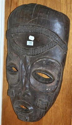 Lot 120 - A carved African tribal mask