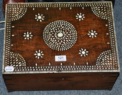 Lot 121 - A 19th century decorative hinged box with ivory inlay