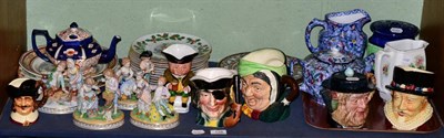 Lot 128 - Quantity of Maling, character jugs, Dresden groups etc