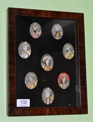 Lot 132 - Indian school (19th century) a set of eight miniature bust portraits of Indian rulers,...