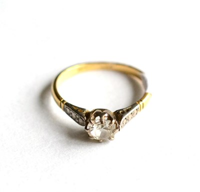 Lot 165 - An old cut solitaire diamond ring, estimated diamond weight 0.50 carat approximately, finger...