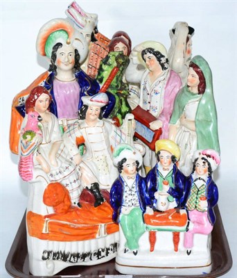 Lot 204 - A collection of mid/late 19th century Staffordshire figures