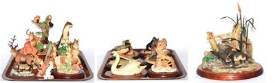 Lot 212 - Border Fine Arts animal figure groups including 'September Fruits' model no. B1017, signed to...