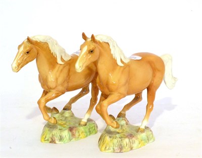 Lot 213 - Beswick pottery, galloping horse, palamino, no 1374; and another similar damaged example (2)