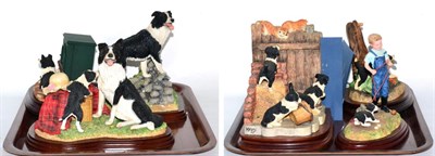 Lot 215 - Border Fine Arts border collie models including 'Helping Out' model no. B0202, limited edition...