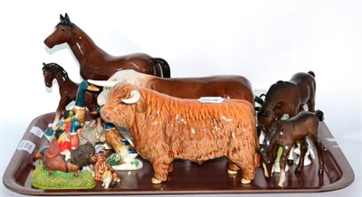 Lot 222 - Collection of Beswick and other pottery animals