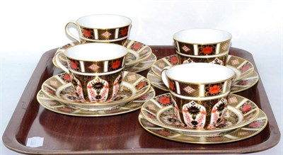 Lot 223 - A set of four Royal Crown Derby Imari trios